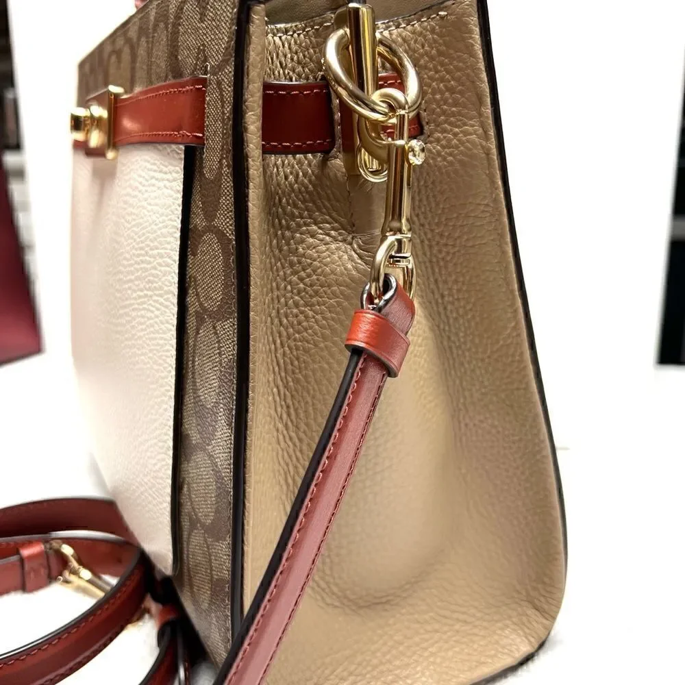 🔥🎁NWT! Coach Lane Carryall Satchel Handbag in Colorblock Msrp:$498.00